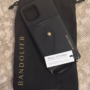 Bandolier Black Leather iPhone 12 Pro Max Case